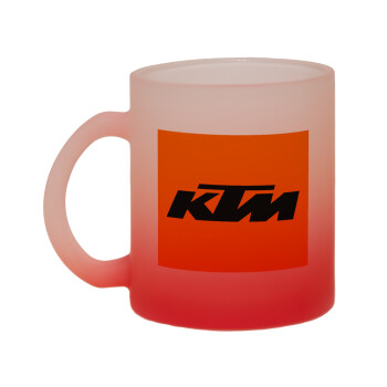 KTM, Κούπα γυάλινη δίχρωμη με βάση το κόκκινο ματ, 330ml