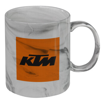 KTM, Κούπα κεραμική, marble style (μάρμαρο), 330ml