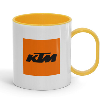 KTM, Κούπα (πλαστική) (BPA-FREE) Polymer Κίτρινη για παιδιά, 330ml