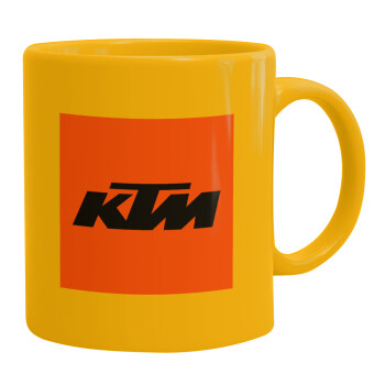 KTM, Ceramic coffee mug yellow, 330ml (1pcs)