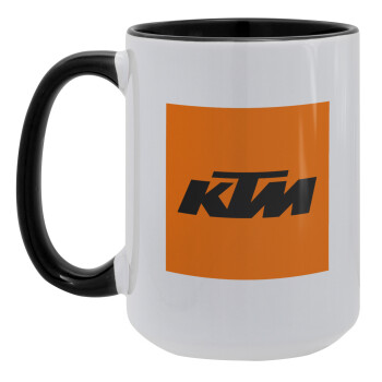 KTM, Κούπα Mega 15oz, κεραμική Μαύρη, 450ml