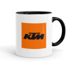 KTM, Κούπα χρωματιστή μαύρη, κεραμική, 330ml