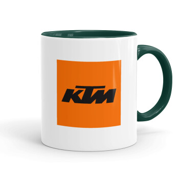 KTM, Κούπα χρωματιστή πράσινη, κεραμική, 330ml
