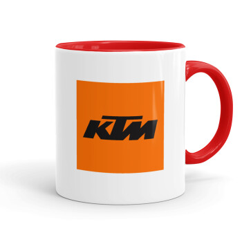 KTM, Κούπα χρωματιστή κόκκινη, κεραμική, 330ml
