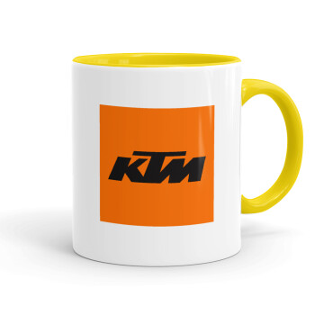 KTM, Κούπα χρωματιστή κίτρινη, κεραμική, 330ml