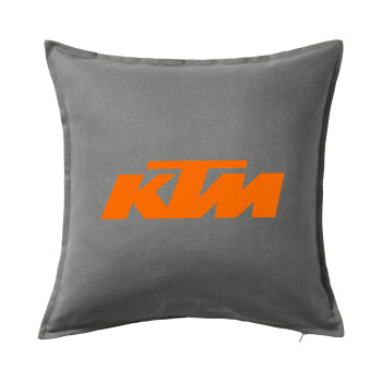 KTM, Μαξιλάρι καναπέ Γκρι 100% βαμβάκι, περιέχεται το γέμισμα (50x50cm)