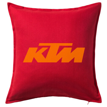 KTM, Μαξιλάρι καναπέ Κόκκινο 100% βαμβάκι, περιέχεται το γέμισμα (50x50cm)