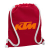 Backpack pouch GYMBAG Red, with pocket (40x48cm) & thick cords