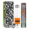 Easter candle, metallic white thermos bottle (500ml) & aromatic flat candle (30cm) (GRAY)
