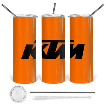 KTM, 360 Eco friendly stainless steel tumbler 600ml, with metal straw & cleaning brush
