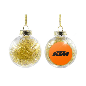 KTM, Χριστουγεννιάτικη μπάλα δένδρου διάφανη με χρυσό γέμισμα 8cm