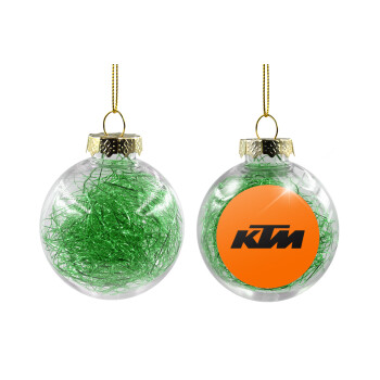 KTM, Χριστουγεννιάτικη μπάλα δένδρου διάφανη με πράσινο γέμισμα 8cm