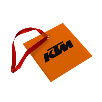 KTM, Χριστουγεννιάτικο στολίδι γυάλινο τετράγωνο 9x9cm