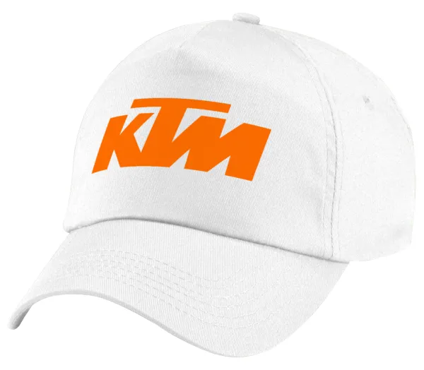 KTM — Πεντάφυλλο καπέλο Λευκό, 100% Βαμβακερό (Twill), με ρύθμιση, unisex