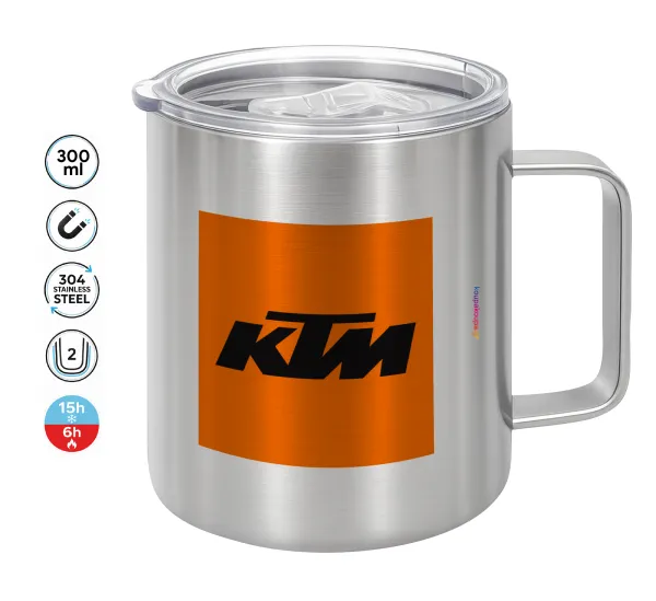 KTM — Double-walled stainless steel mug 300ml with temperature-retaining lid