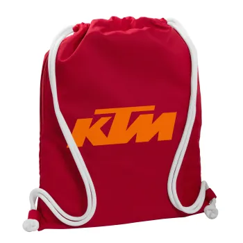 KTM, Backpack pouch GYMBAG Red, with pocket (40x48cm) & thick cords