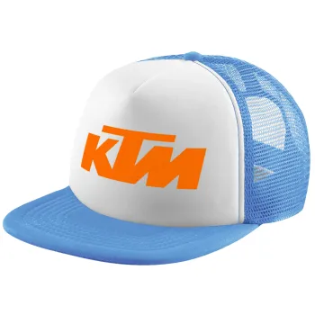KTM, Child's Soft Trucker Hat with Blue/White Mesh (POLYESTER, CHILD, ONE SIZE)