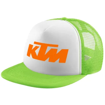 KTM, Child's Soft Trucker Hat with Green/White Mesh (POLYESTER, CHILDREN'S, ONE SIZE)