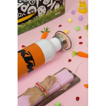KTM, Πασχαλινή Λαμπάδα με παγούρι μεταλλικό (620ml, stainless steel) & κερί αρωματικό πλακέ (30cm) (ΡΟΖ)