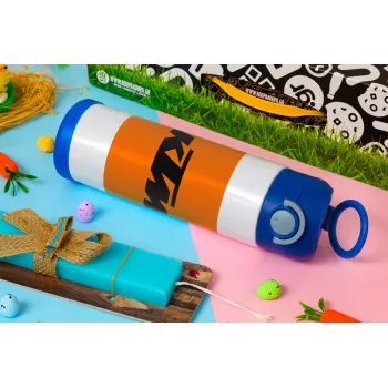 KTM, Easter candle, Childrens hot water bottle, stainless steel, with safety straw, BLUE (500ml)