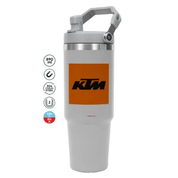 KTM, GREY color, 890ml (30oz) stainless Steel Tumbler with Handle