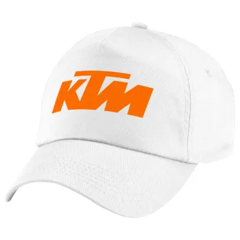 KTM, Πεντάφυλλο καπέλο Λευκό, 100% Βαμβακερό (Twill), με ρύθμιση, unisex