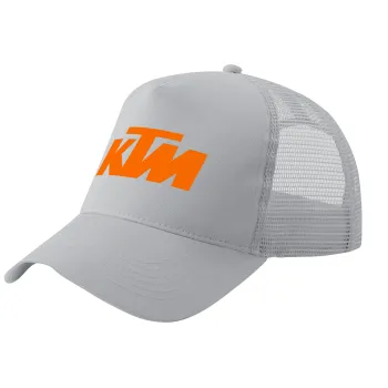 KTM, Trucker Hat with Mesh, GREY, (COTTON, KIDS, UNISEX, ONE SIZE)