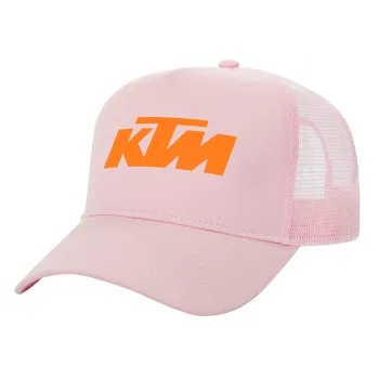 KTM, Καπέλο Ενηλίκων Structured Trucker, με Δίχτυ, ΡΟΖ (100% ΒΑΜΒΑΚΕΡΟ, ΕΝΗΛΙΚΩΝ, UNISEX, ONE SIZE)