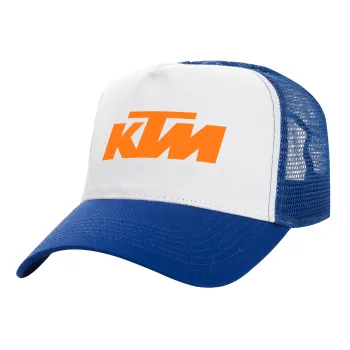 KTM, Καπέλο Ενηλίκων Structured Trucker, με Δίχτυ, ΛΕΥΚΟ/ΜΠΛΕ (100% ΒΑΜΒΑΚΕΡΟ, ΕΝΗΛΙΚΩΝ, UNISEX, ONE SIZE)