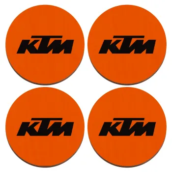KTM, ΣΕΤ x4 Σουβέρ ξύλινα στρογγυλά plywood (9cm)