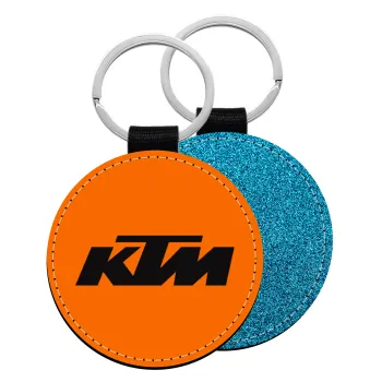 KTM, Μπρελόκ Δερματίνη, στρογγυλό ΜΠΛΕ (5cm)