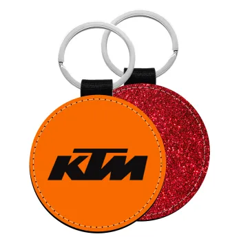 KTM, Μπρελόκ Δερματίνη, στρογγυλό ΚΟΚΚΙΝΟ (5cm)
