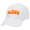 Adult Baseball Cap White 5-panel (POLYESTER, ADULT, UNISEX, ONE SIZE)