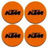 SET of 4 round wooden coasters (9cm)