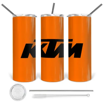 KTM, Tumbler stainless steel 600ml, with metal straw & cleaning brush