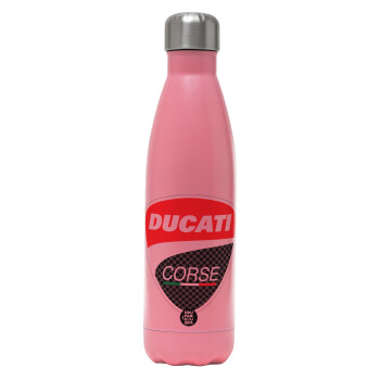 Ducati, Μεταλλικό παγούρι θερμός Ροζ Ματ (Stainless steel), διπλού τοιχώματος, 500ml