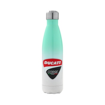 Ducati, Μεταλλικό παγούρι θερμός Πράσινο/Λευκό (Stainless steel), διπλού τοιχώματος, 500ml
