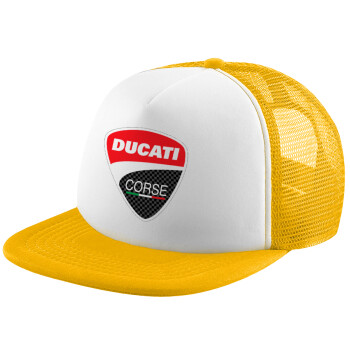 Ducati, Καπέλο Ενηλίκων Soft Trucker με Δίχτυ Κίτρινο/White (POLYESTER, ΕΝΗΛΙΚΩΝ, UNISEX, ONE SIZE)