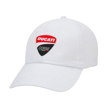 Ducati, Καπέλο Ενηλίκων Baseball Λευκό 5-φύλλο (POLYESTER, ΕΝΗΛΙΚΩΝ, UNISEX, ONE SIZE)
