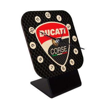 Ducati, Quartz Table clock in natural wood (10cm)