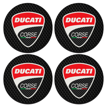 Ducati, ΣΕΤ 4 Σουβέρ ξύλινα στρογγυλά (9cm)