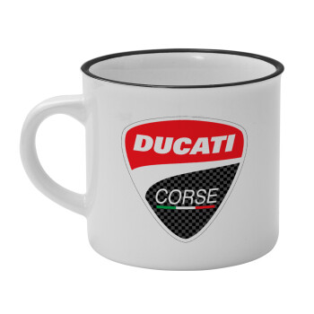 Ducati, Κούπα κεραμική vintage Λευκή/Μαύρη 230ml