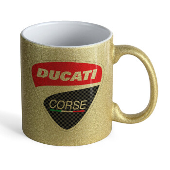 Ducati, Κούπα Χρυσή Glitter που γυαλίζει, κεραμική, 330ml