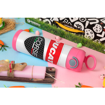 Ducati, Πασχαλινή Λαμπάδα με Παιδικό παγούρι θερμό, ανοξείδωτο, με καλαμάκι ασφαλείας, ΡΟΖ (500ml)