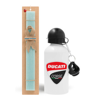 Ducati, Πασχαλινό Σετ, παγούρι μεταλλικό αλουμινίου (500ml) & λαμπάδα αρωματική πλακέ (30cm) (ΤΙΡΚΟΥΑΖ)