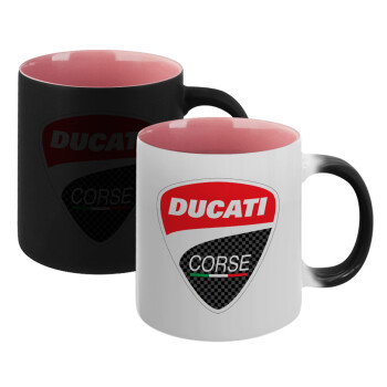 Ducati, Κούπα Μαγική εσωτερικό ΡΟΖ, κεραμική 330ml που αλλάζει χρώμα με το ζεστό ρόφημα
