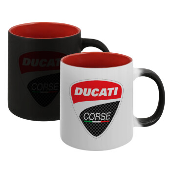 Ducati, Κούπα Μαγική εσωτερικό κόκκινο, κεραμική, 330ml που αλλάζει χρώμα με το ζεστό ρόφημα (1 τεμάχιο)