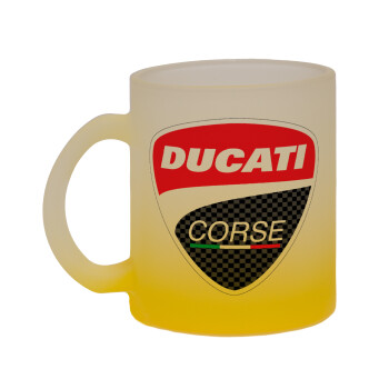 Ducati, Κούπα γυάλινη δίχρωμη με βάση το κίτρινο ματ, 330ml