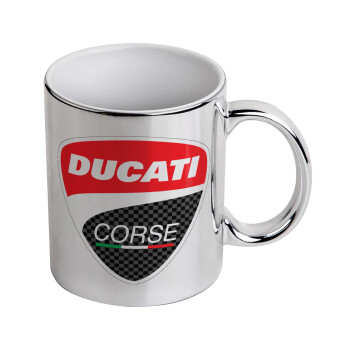 Ducati, Mug ceramic, silver mirror, 330ml