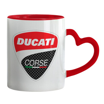 Ducati, Κούπα καρδιά χερούλι κόκκινη, κεραμική, 330ml